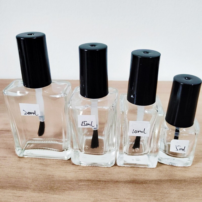 Empty Nail Polish Glass Bottles w/ Brush Refillable Bottle Manicure