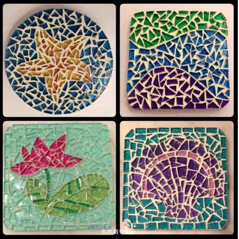 50-500g Mixed Color Glass Crystal Mosaic Tiles DIY Craft School Mosaic Making US