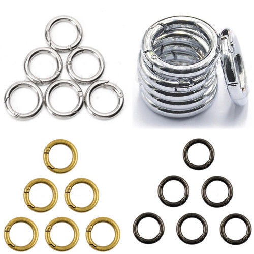 12pcs 28mm Circle Round Carabiner Spring Snap Clip Hook Keychain Hiking