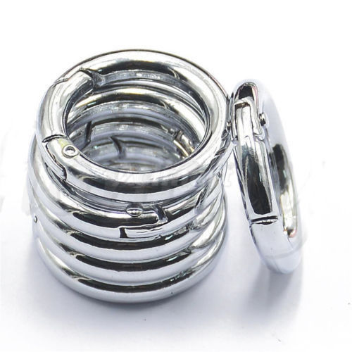 12pcs 28mm Circle Round Carabiner Spring Snap Clip Hook Keychain Hiking