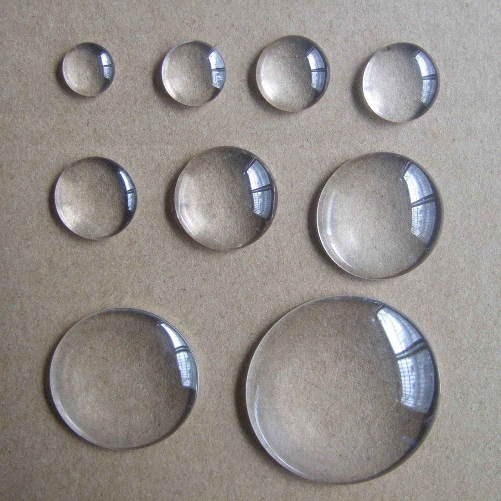 850mm Clear Crystal Round Cabochon Flat Back Glass Dome Tile Jewellery