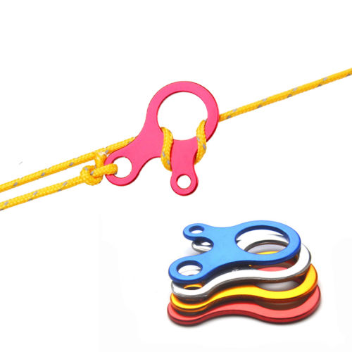 5Pcs Camping tent cord rope fastener guy line runner carabiner hook hanger LU