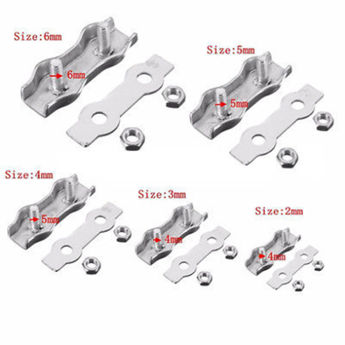 Edelstahl-Drahtseilklemmen Duplex-Kabel-Seil-Griffe Befestigungs-Messschieber DE